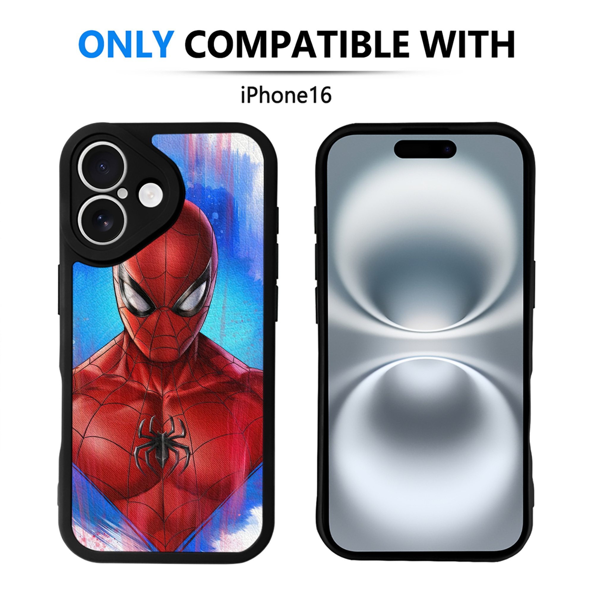 （画像用） Spider Man スパイダーマン 【iPhone 16シリーズ対応】シリコンスマホケース（レザー調） 材質：シリコン